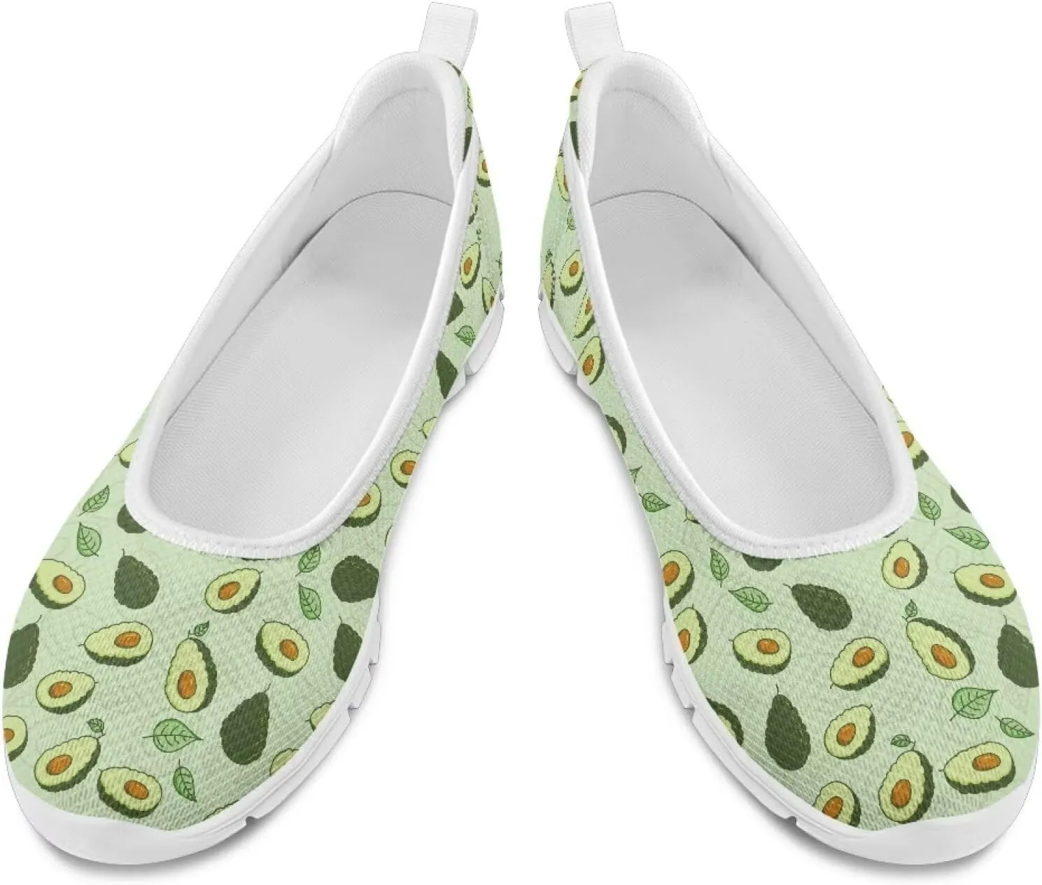 Women's Mesh Flats Shoes Breathable Slip On Shoes Casual Flats Comfortable Lightweight Walking Shoes White Sole Size 6-11
