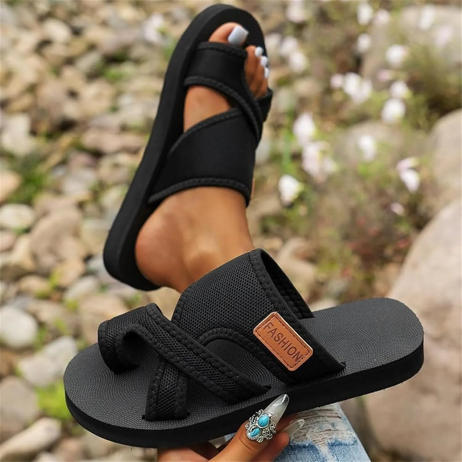 Womens Mesh Sandals 2025 Trendy Hollow Slide Sandals Orthopedic Shoes Breathable Casual Extra Wide Slippers Flat Shoe