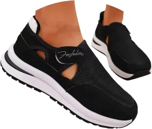 Women's Orthopedic Shoes, Casual Breathable Mesh Flat Sneakers, Low Cut Slip On Casual Summer Fashion Platform Walking Shoes