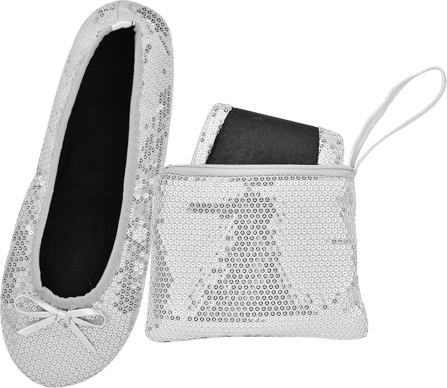 Women's Portable Foldable Ballet Flats Shoes Roll Up Slippers for Travel
