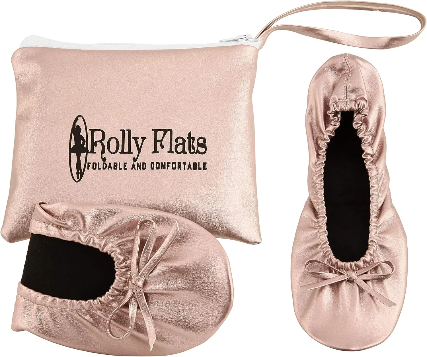 Women's Portable Foldable Ballet Flats Shoes Roll Up Slippers for Travel