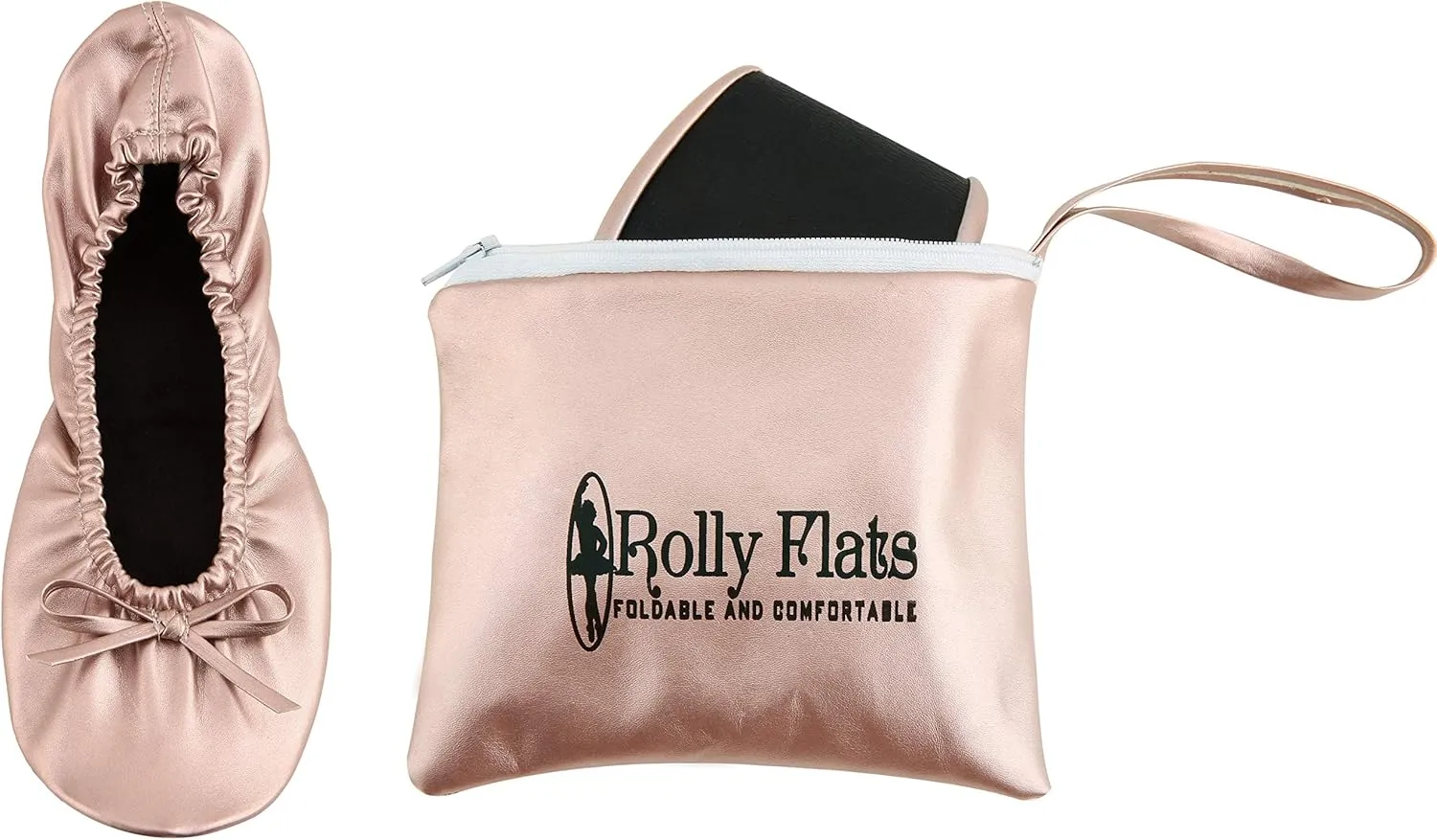 Women's Portable Foldable Ballet Flats Shoes Roll Up Slippers for Travel