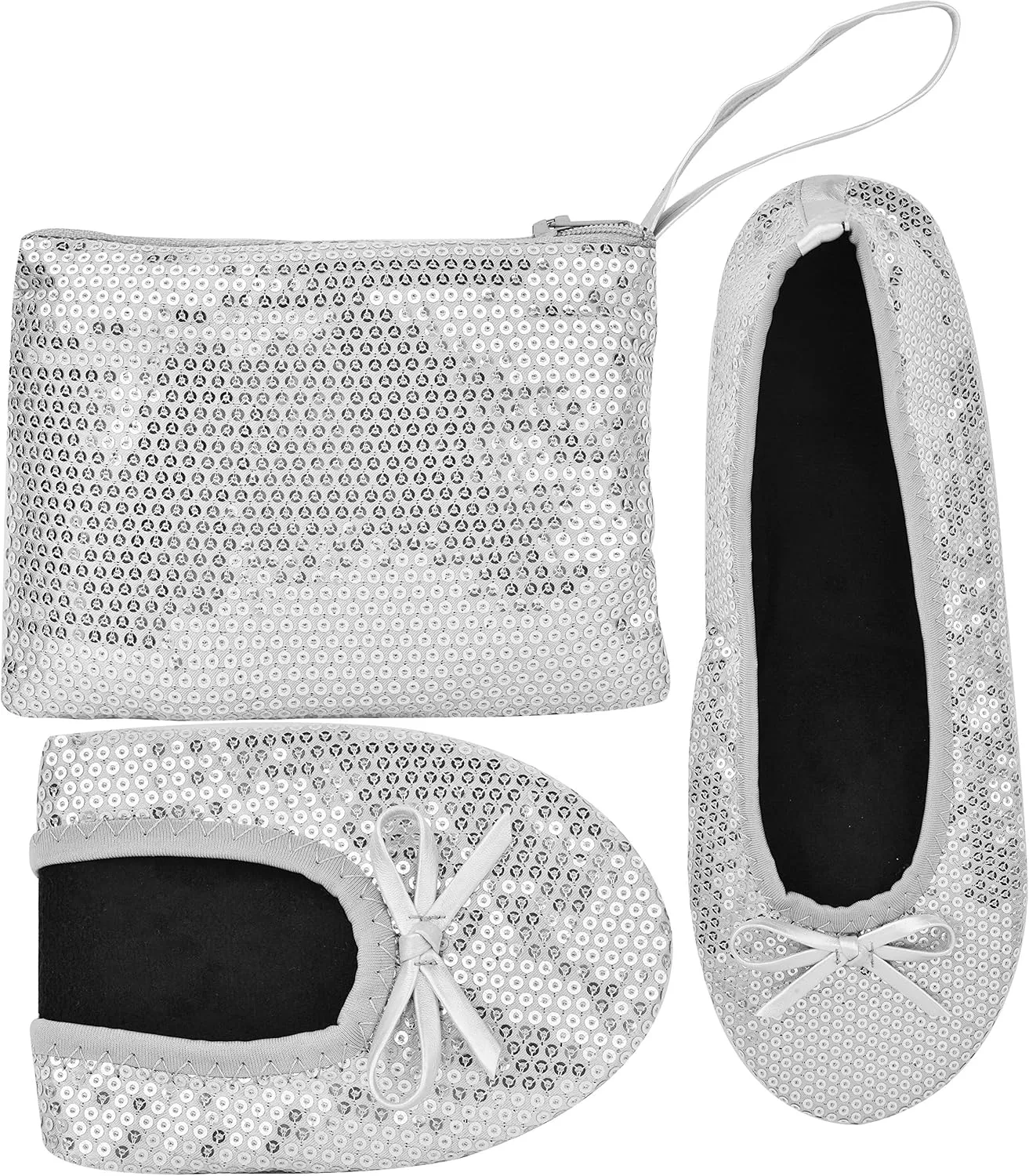 Women's Portable Foldable Ballet Flats Shoes Roll Up Slippers for Travel