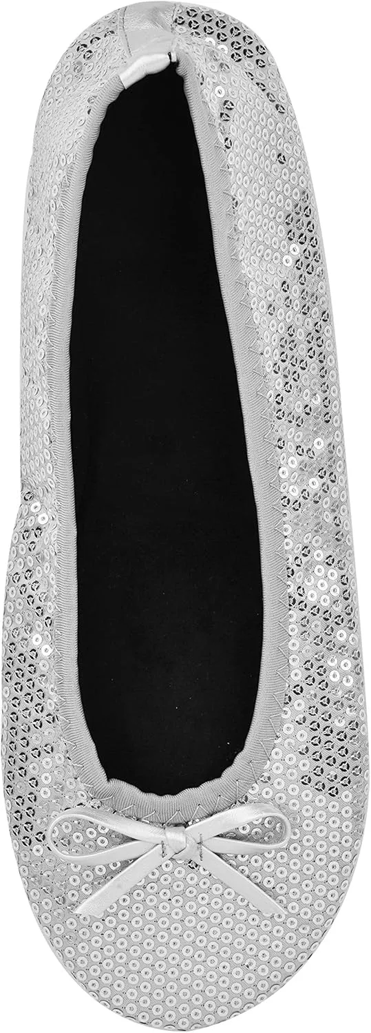 Women's Portable Foldable Ballet Flats Shoes Roll Up Slippers for Travel