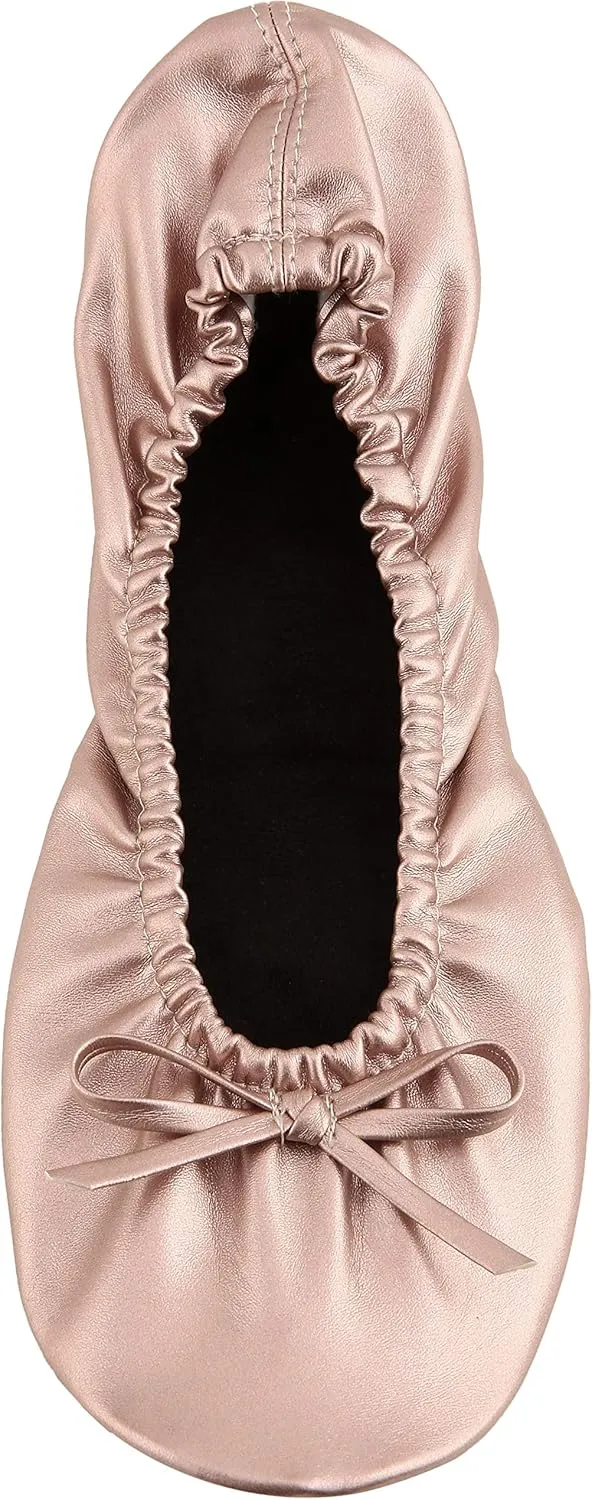 Women's Portable Foldable Ballet Flats Shoes Roll Up Slippers for Travel