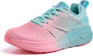 Women's Road Running Shoes Athletic Non-Slip Sole Walking Sneaker Lightweight Supportive Mesh Colorful Trail Tennis Shoes