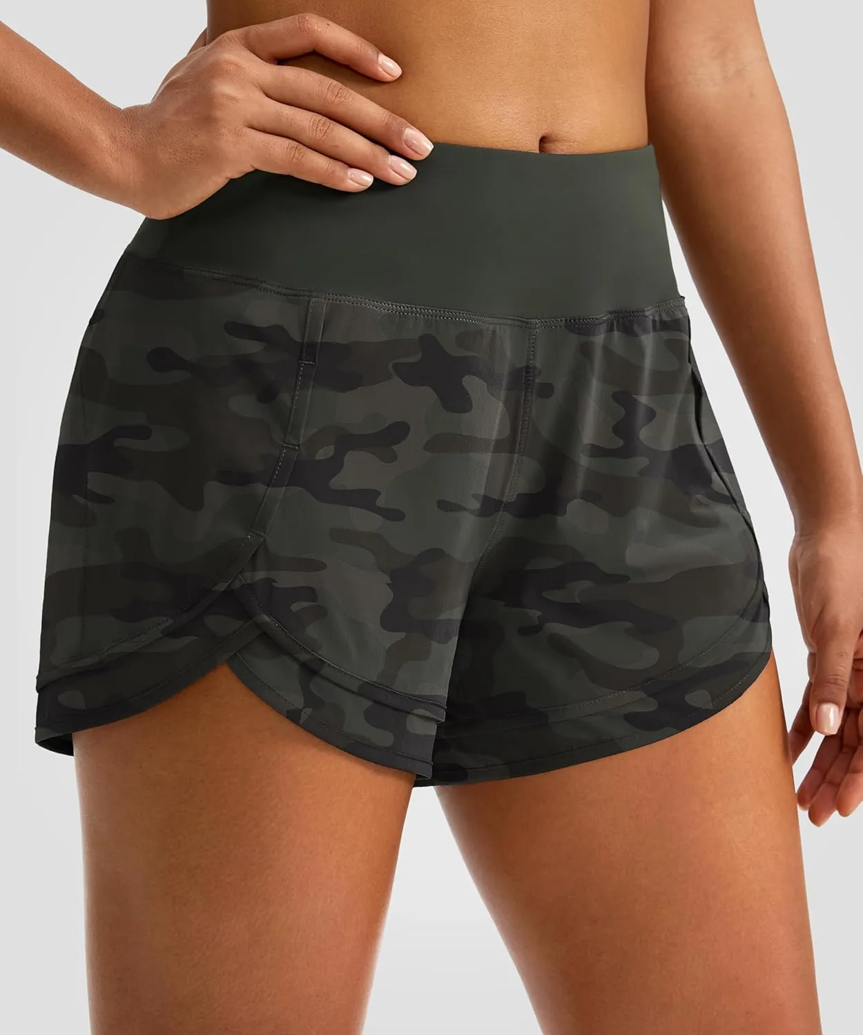 Women's Running Shorts High Waisted Quick-Dry 3 Inch Gym Workout Athletic Shorts for Women with Zipper Pocket