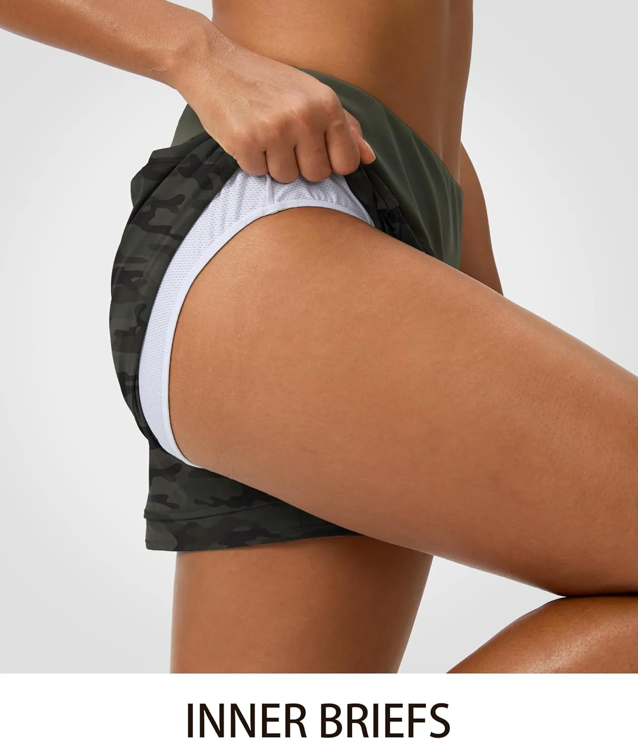 Women's Running Shorts High Waisted Quick-Dry 3 Inch Gym Workout Athletic Shorts for Women with Zipper Pocket