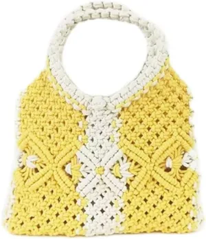 Woolen Knitted Cotton Rope Braided HandBags Women All Handmade Bag with Handle for Female