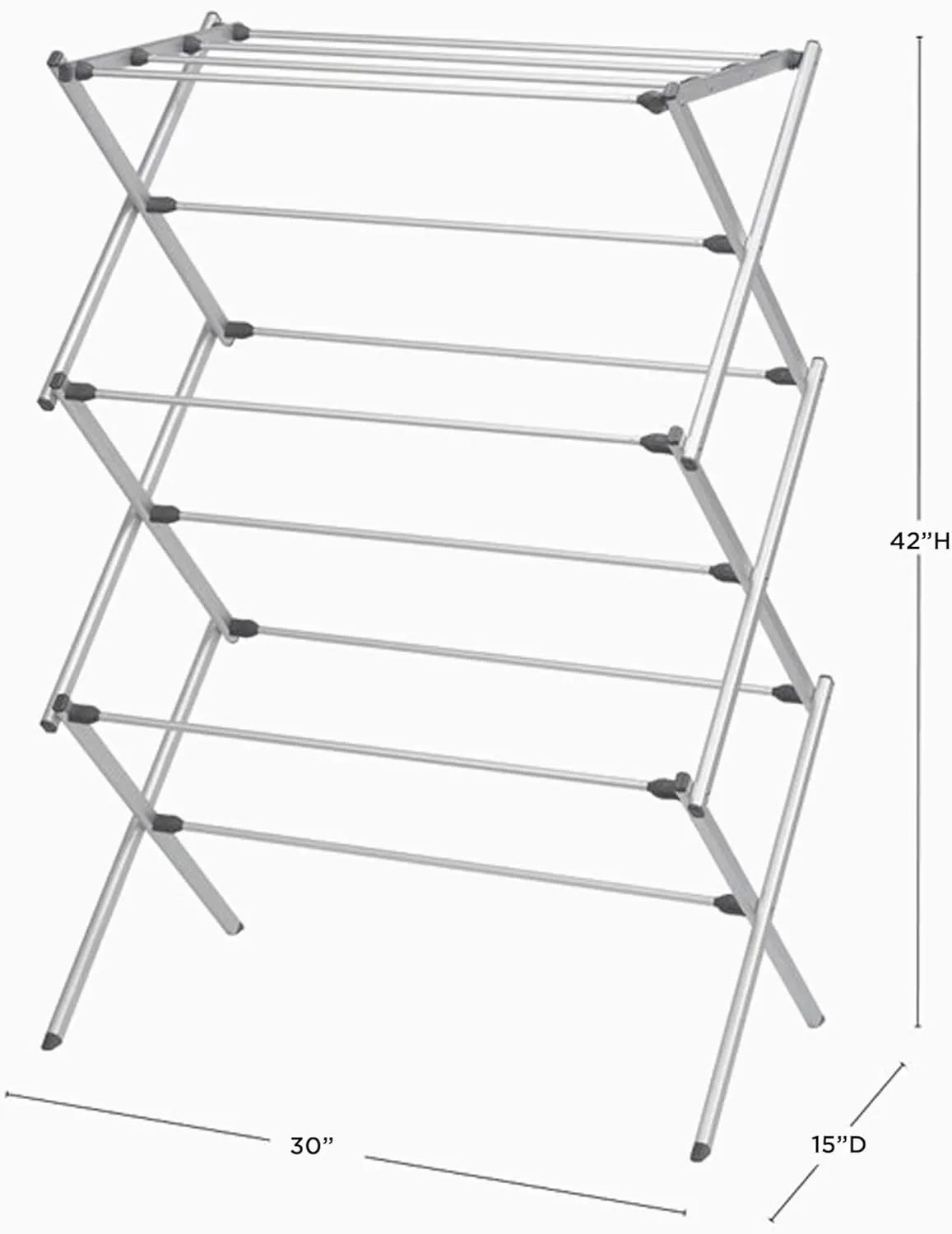 WOOLITE Laundry 360 Foldable Clothes Drying Rack, Compact, Space Saver, Easy Storage, Aluminum, Silver