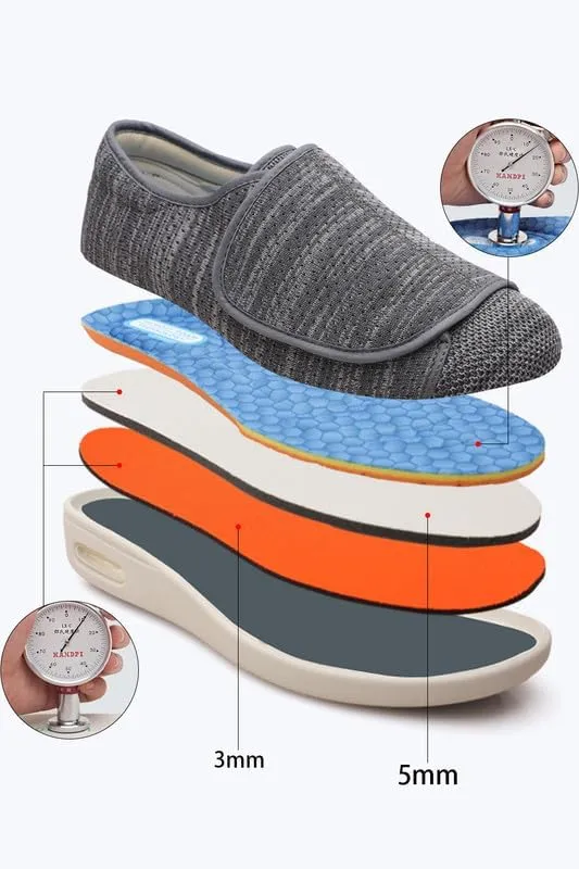 youyun Diabetic Shoes for Elderly Wide for Women Walking Shoes Adjustable Closure Breathable Lightweight Width X-Wide Non Slip Air Cushion Sneakers for Swollen Feet Edema