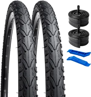 YUNSCM 26" Bike Tires 26 x 1.75/47-559 and 26" Bike Tubes Compatible with Road 26x1.50 26x1.75 26x1.90 Bike Bicycle Tires and Tubes (W-2015)