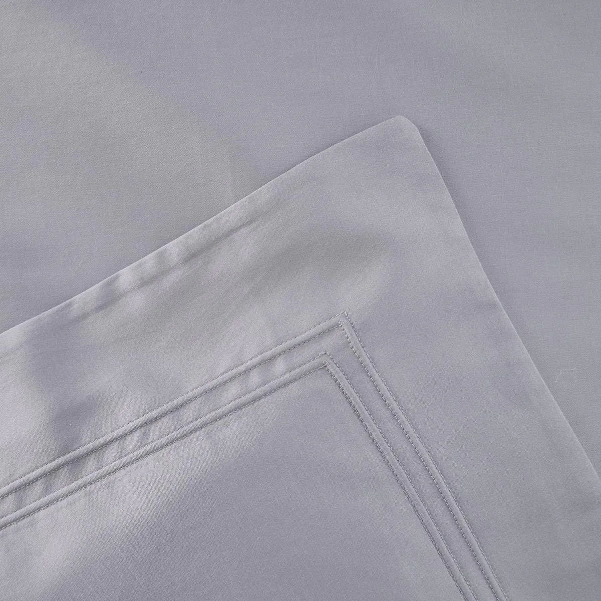Yves Delorme Triomphe Platine (Platinum Grey) Twin 68 x 86 in Duvet Cover - Extra Soft and Warm Luxury Sheets, 100% Natural Organic French Bed Linens - Breathable and Durable