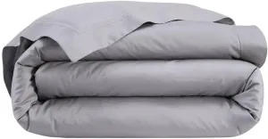 Yves Delorme Triomphe Platine (Platinum Grey) Twin 68 x 86 in Duvet Cover - Extra Soft and Warm Luxury Sheets, 100% Natural Organic French Bed Linens - Breathable and Durable