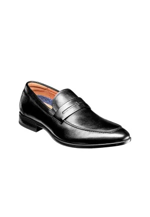 ZAFFIRO Men's Moc Toe Penny Loafer Black
