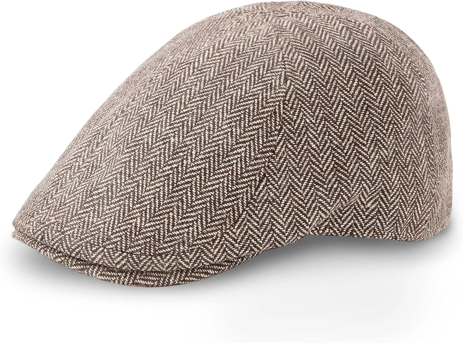 zowya Men's Black Brown Flat caps and Hats, Newsboy Caps Herringbone for Men Women British Style wear