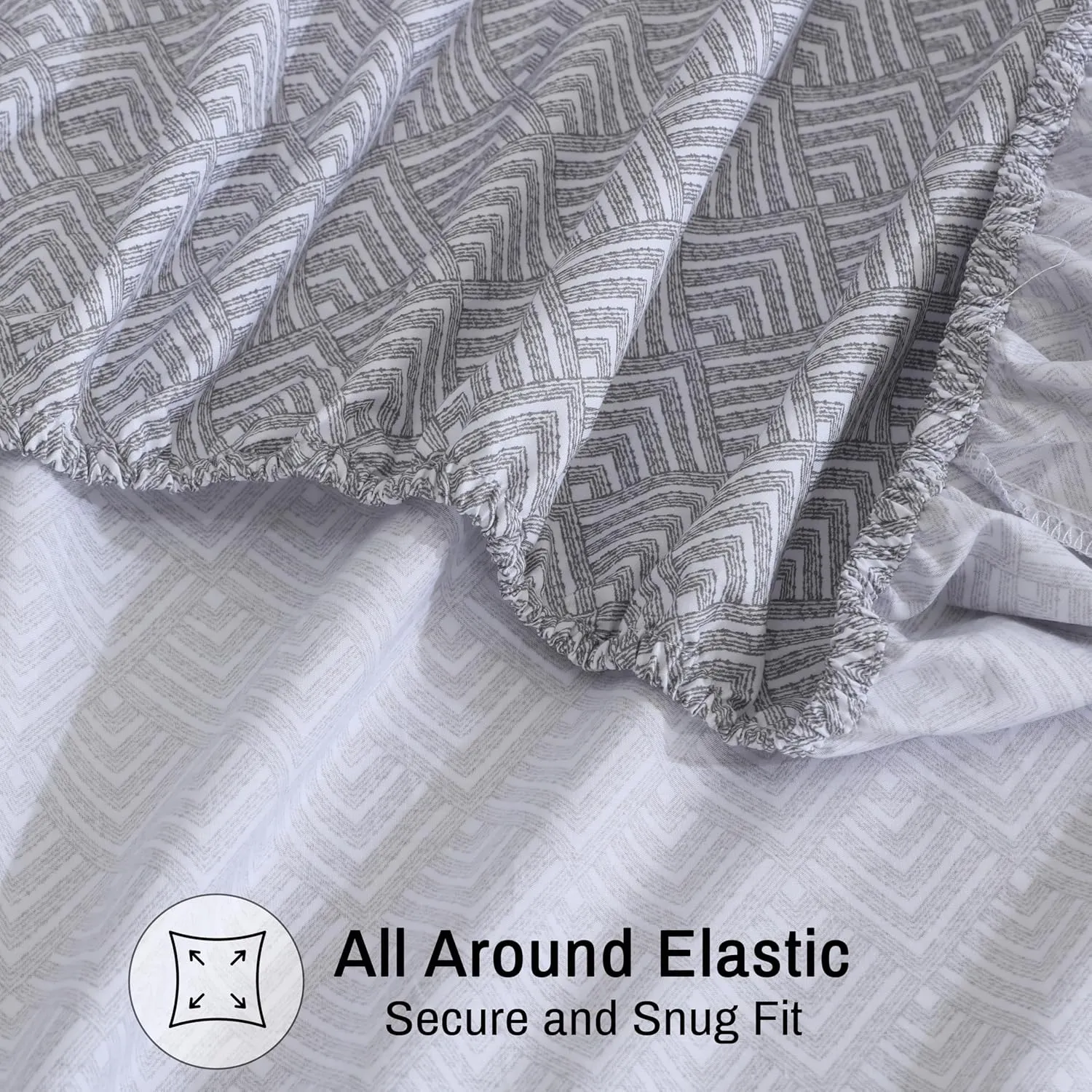 ZOYER 100% Cotton Sheets - Cooling & Crisp Queen Size Percale Sheets, 16" Deep Pockets Bed Set, Lightweight & Breathable, Durable, 4 Pieces, Diamond Box